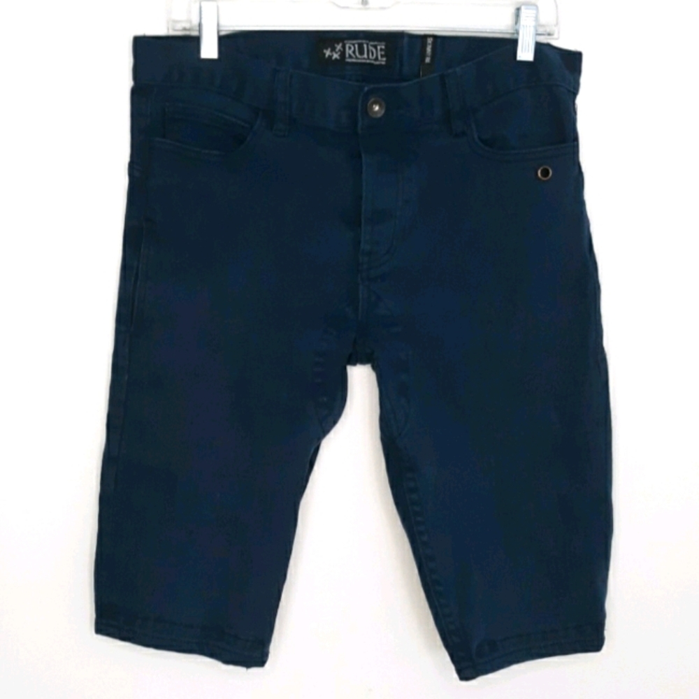 XXX Rude Skinny Rider Size 32 Blue Shorts